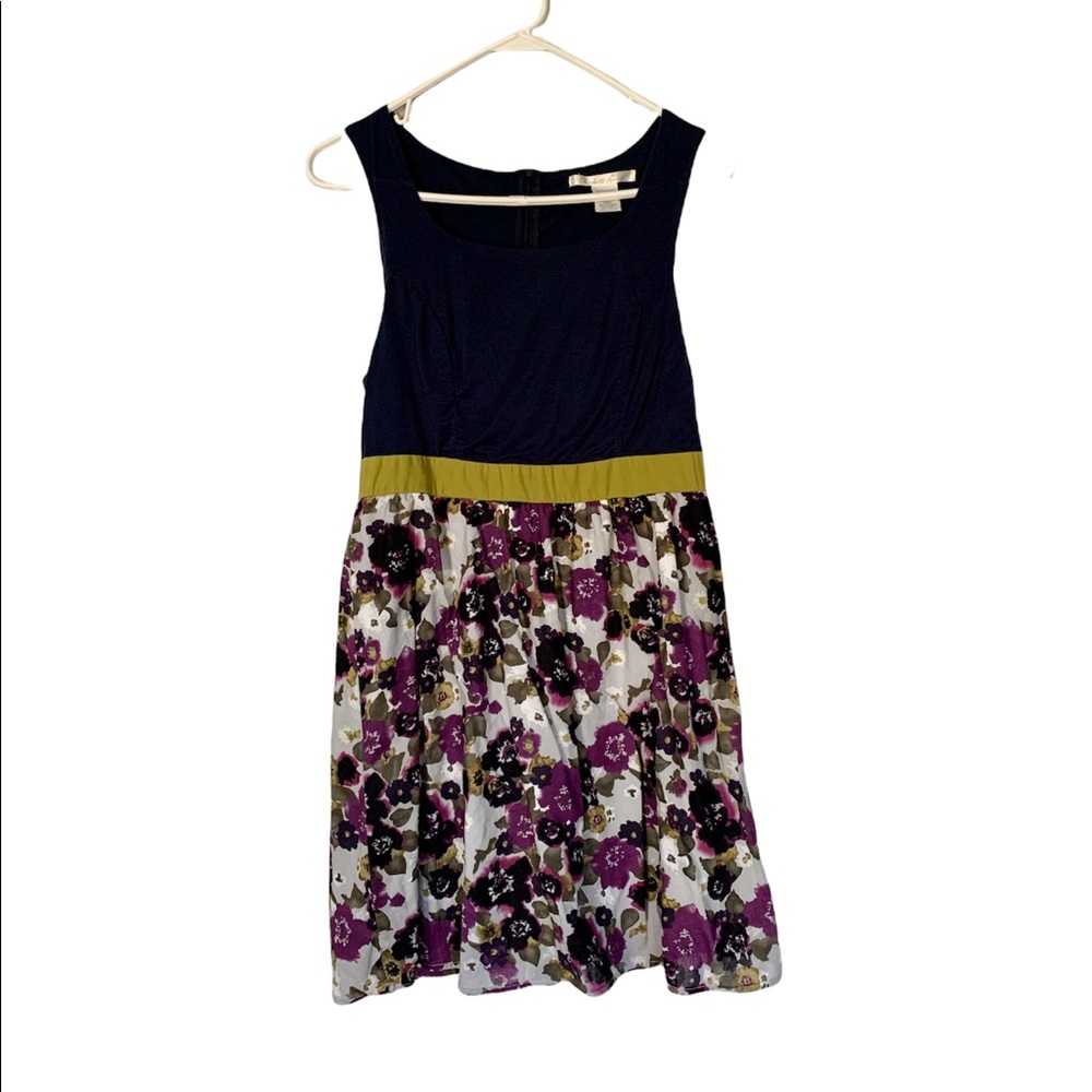 Charlotte Russe purple and blue floral sleeveless summer dress
